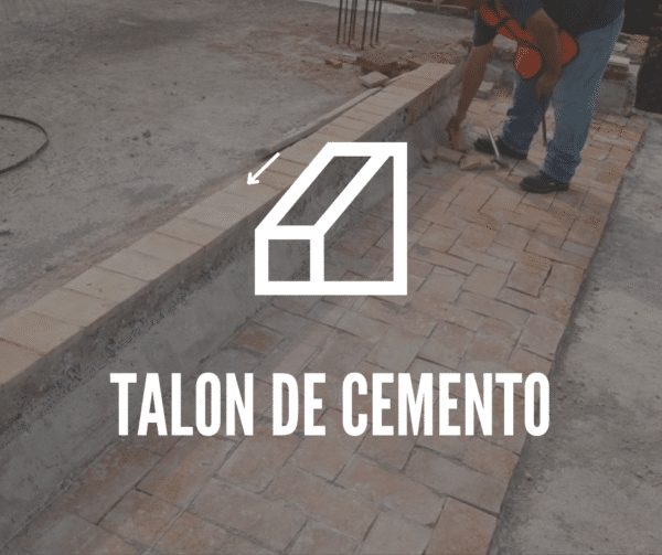 Talón de cemento en losa